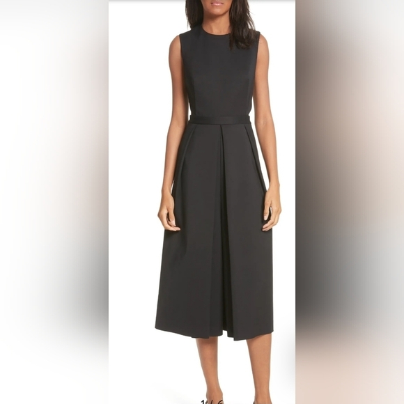Tibi Side Cutout Culotte Jumpsuit Black Wideleg Size 2 - Picture 1 of 16